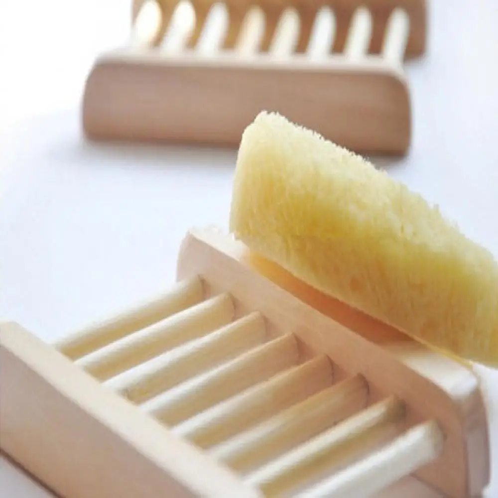 House Home Natural Wood Soap Container Storage Soap Tray Dish Storage Holder Bat - £19.98 GBP