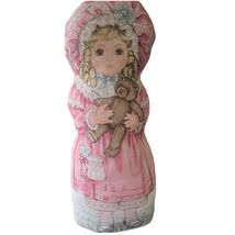 Cranston Petite Bebe Pink Victorian Girl Doll Fabric Doorstop 18" Cottag... - $17.82