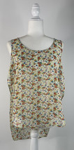 Chris &amp; Carol women’s M sheer floral sleeveless green blue red blouse P2 - £8.83 GBP