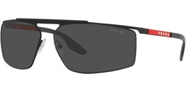 Prada PS 51WS DG006F Sunglasses Black Rubber Dark Grey 68mm - £147.68 GBP
