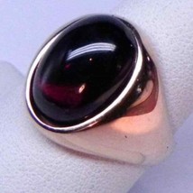 Anello solitario cabina ovale granato rodolite oro rosa argento sterling 925 - £42.45 GBP