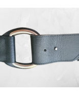 Womens Linea Pelle Black Woven Belt 050931 Genuine Leather - $40.73 CAD