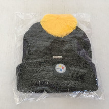 Steelers Miller lite beer cuffed winter knit hat pom pom ski hat tossel cap NFL - £17.36 GBP