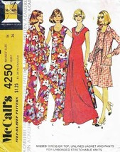 Vintage 1974 Misses' Dress, Top, Jacket & Pants Mc Call's Pattern 4250-m Size 14 - £9.59 GBP