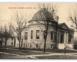 Carnegie Biblioteca Costruzione Paxton Illinois Il DB Cartolina Y2 - £7.27 GBP