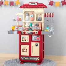 Lucky Doug Play Kitchen Playset Light &amp; Sound &amp; Spray Pretend Play Food ... - $59.39