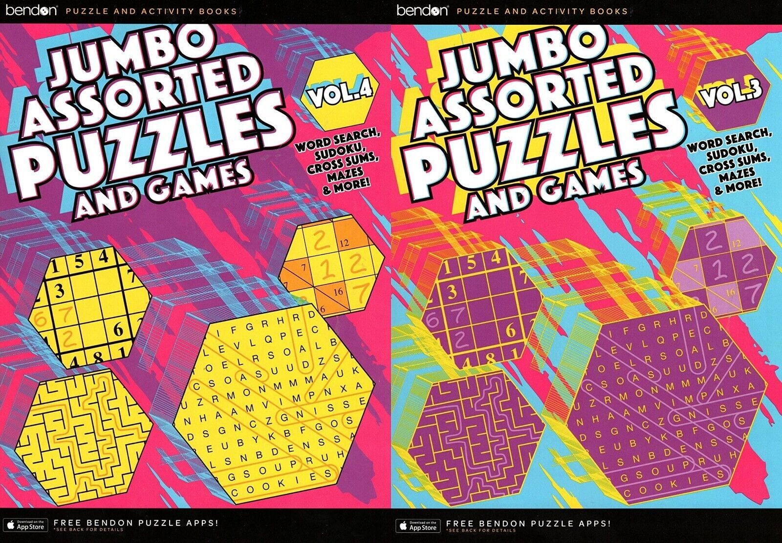 Large Print Jumbo Assorted Puzzles and Games - Word Search Sudoku. vol.3-4 - $10.84