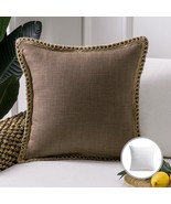 Phantoscope Farmhouse Burlap Tailored Edge Premium Throw Pillow Cover 22... - £15.74 GBP
