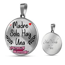 Express Your Love Gifts Latina Spanish Gift for Mom Circle Necklace Engraved 18k - £55.22 GBP