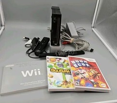 Nintendo Wii Gaming Console  Gamecube Compatible  Black 2006 RVL-001(USA)2 games - $59.99