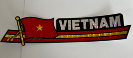 Vietnam Flag Reflective Sticker, Coated Finish, Side-Kick Decal 12x2/12 - $2.99
