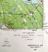 Map Greenville Maine 1951 Topographic Geological Survey 1:62500 21 x 17&quot; TOPO1 - £29.38 GBP