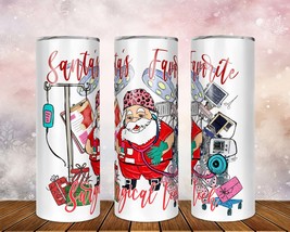 Skinny Tumbler with Straw, 20/30oz,  Santa's Favorite Surgical Tech - £28.81 GBP - £34.05 GBP