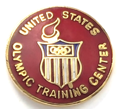 US Olympic Training Center Pin Torch Shield Rings Team USA Red Gold Logo... - $9.99
