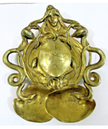 Antique Art Nouveau Bronze Inkwell Signed Geschutzt Woman, Snakes and Li... - $677.79 CAD
