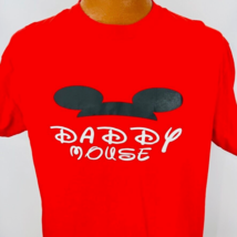 Mickey Mouse Ears Daddy Mouse T Shirt Large Red Disney World - £19.86 GBP