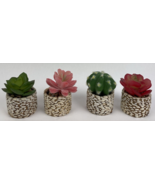 4 x Karlliu Artificial Plants Mini Succulent Flowers in Ceramic Pot Smal... - $32.48 CAD