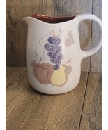 Chatham Pottery Handpainted Pitcher 7.5 Inches Tall Fruit Arrangement Ex... - £15.70 GBP