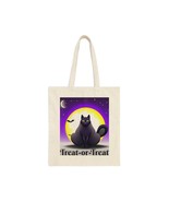 Funny Halloween Fat Cat Treat or Treat/ Trick or Treat Cotton Canvas Tot... - £14.25 GBP