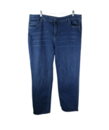 Avenue Womens Jeans Size 22 Average Straight Leg 42x30 Dark Blue Denim - £12.49 GBP