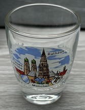 Munchen Germany Shot Glass Vintage Rathaus Frauen Kirche City View - £12.01 GBP