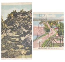 2 Vintage Hamilton Canada Postcard Burlington Beach Hock Garden Unused - £4.57 GBP