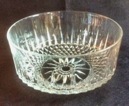 Vintage Arcoroc French Starburst Diamond Glass Large Serving Bowl Retro ... - $35.00