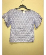 Banana Republic Lavender Eyelash Fringe Polka Dot Blouse sz  XS new $88 - $28.83