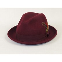 Men's Broner Wool Hat Classic Soft Fedora SCORSESE 73-785 Merlot Wine image 7