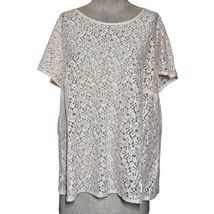Pink Lace Short Sleeve Blouse Size XL - £19.46 GBP