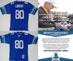 Steve Largent signed Seattle Seahawks football jersey COA proof Beckett BAS. - £261.14 GBP