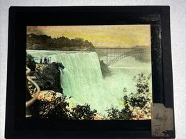 Vintage Color Magic Lantern Slide Niagara Falls And Bridge - £18.31 GBP