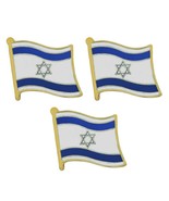 3 ISRAEL FLAG PINS 0.5&quot; Israeli National Pride Lapel Pin Hat Tie Tack Ba... - $164.38 MXN