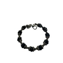 Chubby Chico Charms Gemstone Bracelet Black and Silver - £17.36 GBP
