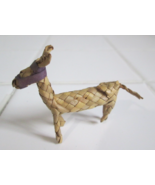 Vintage Mexican Folk Art Miniature Straw Rattan Woven Donkey / Mule 2 x ... - $11.88