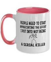 Funny Mugs Serial Killer Stick Man Pink-2T-Mug  - £16.08 GBP