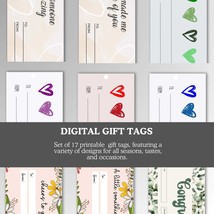 Printable Gift Tags | DIY Gift Label Set | 17 Designs for Holidays, Birt... - $8.45