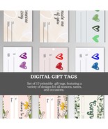 Printable Gift Tags | DIY Gift Label Set | 17 Designs for Holidays, Birt... - $8.45