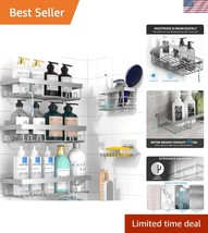 5-Pack Rust-Resistant Shower Caddy Organizer Shelves - Strong Adhesive D... - $29.99