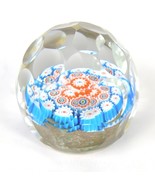 Vintage Murano Millefiori Large Faceted Art Glass Paperweight Gold Fleck... - $121.90 CAD