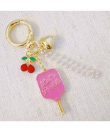 Pickleball Cherry Bag Charm Keychain Sweet Sporty Paddle Cherry Charms - $509.36 MXN