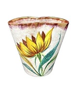 Sunflower Vase Planter Sesto Fiorentino ITALY Signed VTG Sponge-wear Obl... - £24.62 GBP