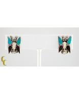 Gorgeous Sterling Silver Vintage Lapidary Inlay Butterfly Earrings - $261.36