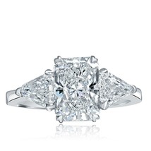 Igi 2.03CT Laboratorio Crecido Radiante Diamante Engagement Ring 18k White Oro - £2,899.52 GBP