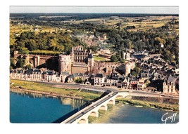 France Chateau de la Loire Amboise et Ville Aerial View Greff Postcard 4X6 - £4.65 GBP