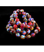 1920s millefiori necklace / vintage glass choker / Hand knotted necklace... - £93.93 GBP