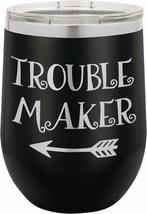 PhineFinds Trouble Maker - 12oz wine tumbler with lid - Stainless Steel ... - £15.40 GBP