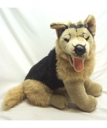 FAO Schwarz NICE REALISTIC GERMAN SHEPHERD DOG 15&quot; Plush STUFFED ANIMAL TOY - $752.38 MXN