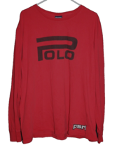 Polo Sport Ralph Lauren Long Sleeve T Shirt Men&#39;s XL Spellout Streetwear Red - £17.98 GBP