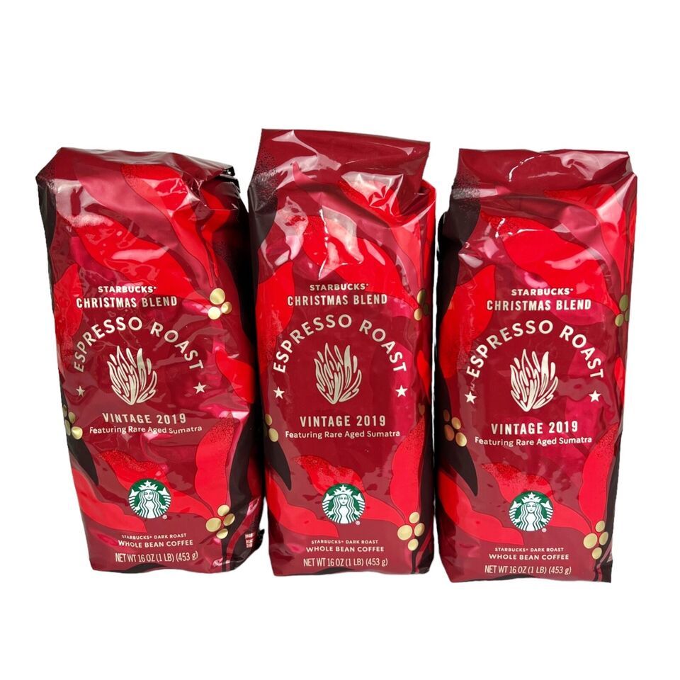 [3] Starbucks Christmas Blend Espresso Roast Vintage 2019 Whole Bean BB 4/20 - $123.75